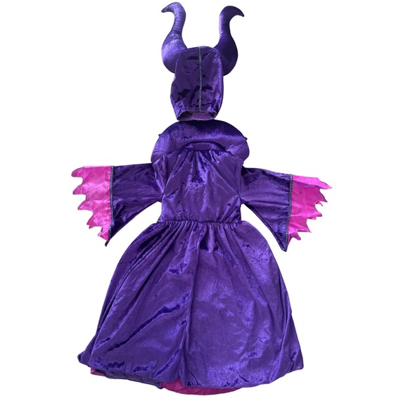 Maleficent Costume Dress & Headpiece Girls Kids Halloween‎ Cosplay - Picture 7 of 12